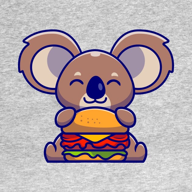 Cute Koala Eating Burger Cartoon by Catalyst Labs